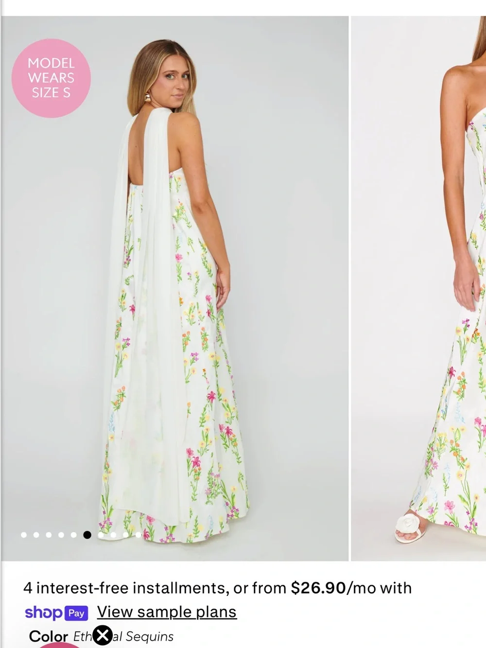 White Strapless Floral Maxi Dress - Picture 3 of 3